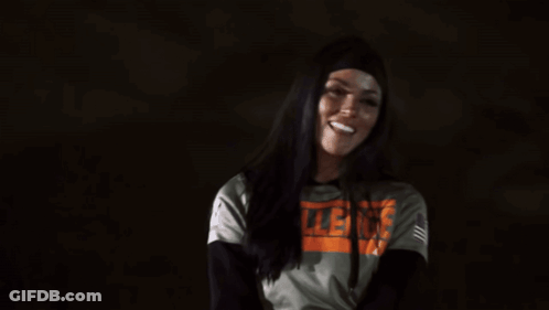 A Woman Wearing A Hoodie With The Word Violence On It . GIF