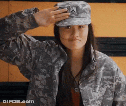 Woman In Military Uniform Saluting GIF