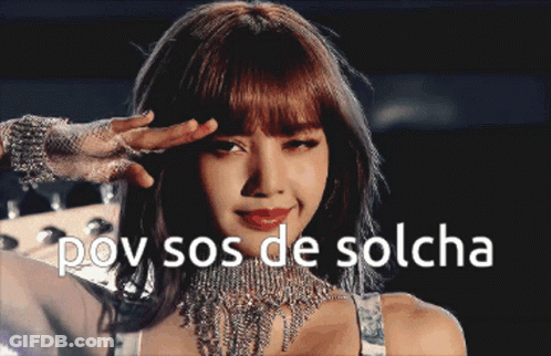 A Woman Wearing A Necklace And Gloves With The Words Pov Sos De Solcha Written On The Bottom GIF