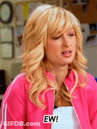 A Woman Wearing A Pink Jacket Says Ew GIF