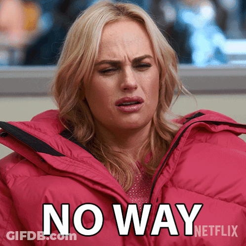 A Woman Wearing A Pink Jacket Says " No Way " GIF