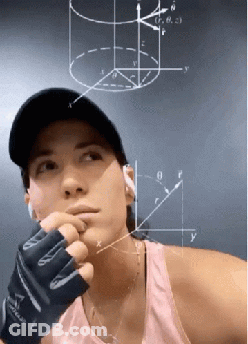 A Woman Wearing A Pink Tank Top And Black Gloves Has A Drawing Of A Cylinder On The Wall Behind Her GIF