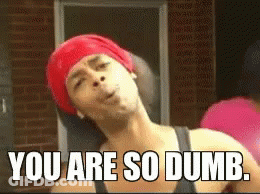 A Woman Wearing A Red Headband Is Saying You Are So Dumb GIF