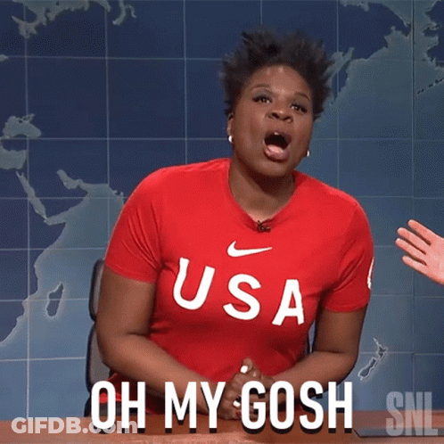 A Woman Wearing A Red Shirt That Says Usa GIF