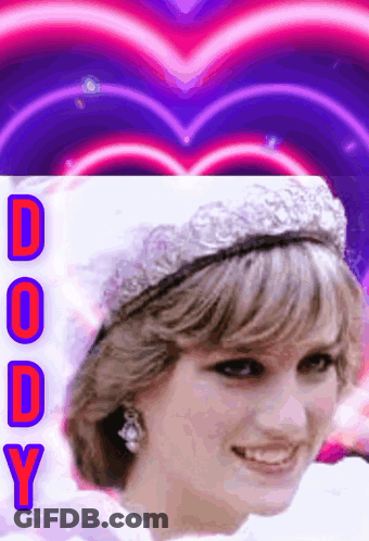 A Woman Wearing A Tiara With The Word Dody On The Bottom Right GIF