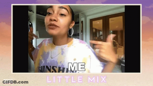 A Woman Wearing A Tie Dye Shirt That Says Sunshine Me Little Mix GIF