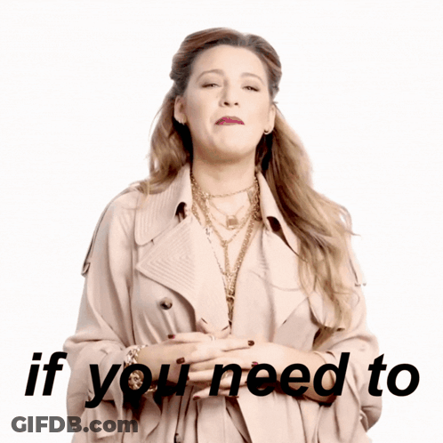 A Woman Wearing A Trench Coat And Necklaces Says If You Need To GIF