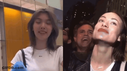 A Woman Wearing A White T-Shirt That Says Mar On It GIF