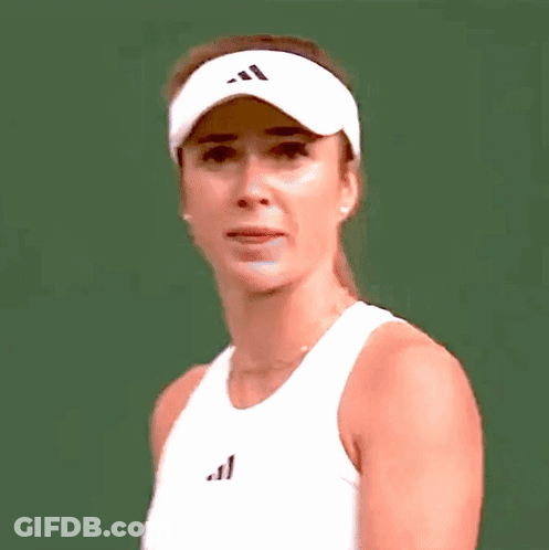 A Woman Wearing A White Tank Top And An Adidas Hat GIF
