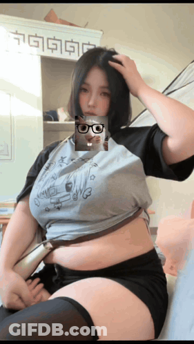 Woman With Glasses And Hamster Face GIF