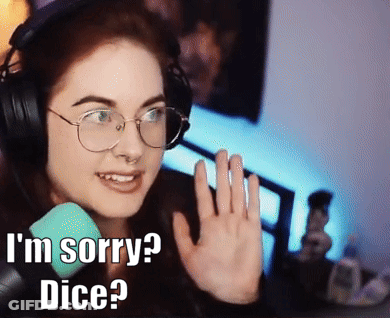 A Woman Wearing Glasses And Headphones Says I 'M Sorry Dice GIF