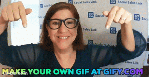 A Woman Wearing Glasses Is Pointing At Herself With The Words Make Your Own Gif At Gify.com Below Her GIF