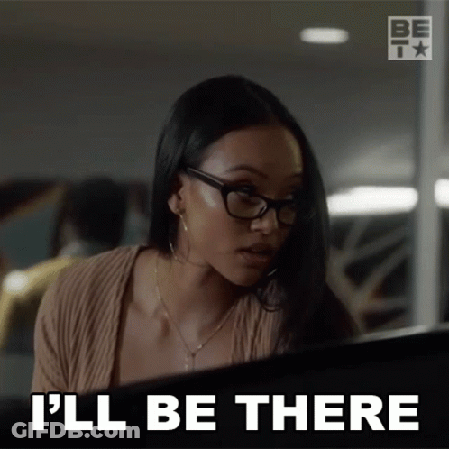Woman Wearing Glasses Saying I'll Be There GIF