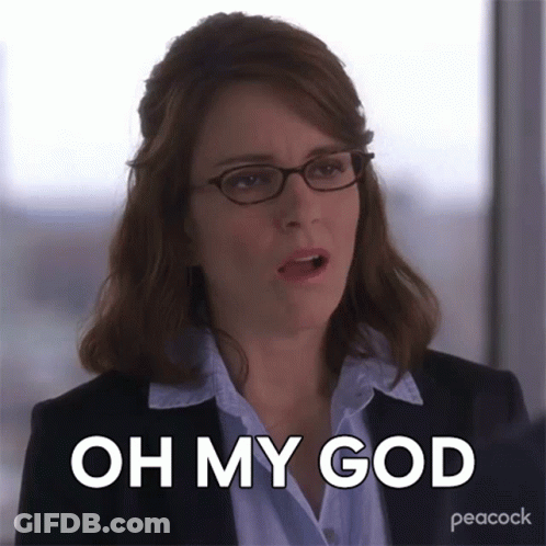 A Woman Wearing Glasses Says Oh My God GIF