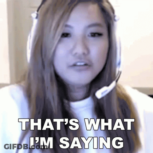 A Woman Wearing Headphones And A Headset Says That 'S What I 'M Saying GIF