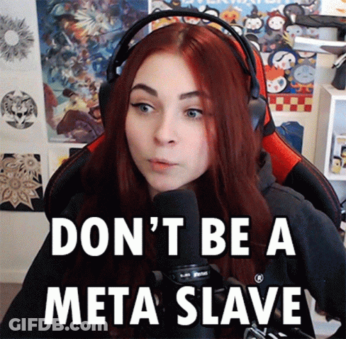 A Woman Wearing Headphones And A Microphone Says " Don 'T Be A Meta Slave " . GIF