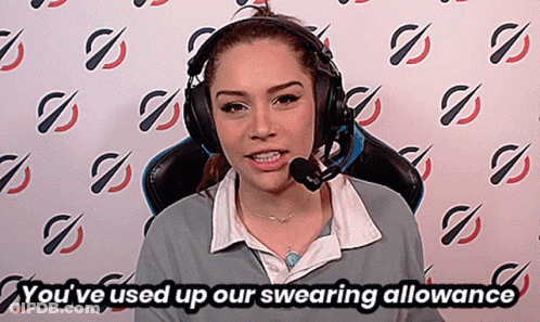 Woman With Headphones And Microphone Swearing GIF