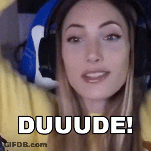 A Woman Wearing Headphones And A Yellow Shirt Says Duuude GIF