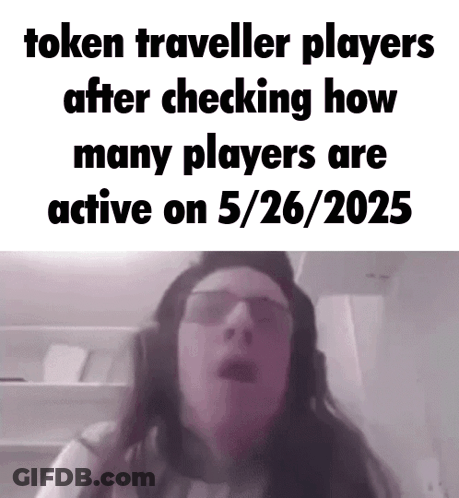 A Woman Wearing Headphones And Glasses Is Making A Funny Face While Talking About Token Traveller Players . GIF