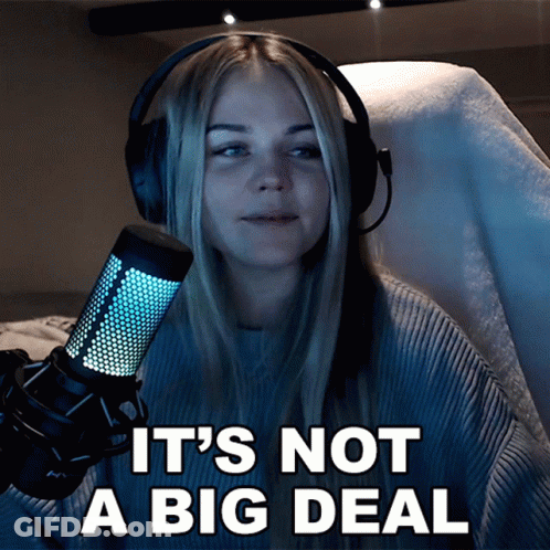 A Woman Wearing Headphones Holds A Microphone And Says " It 'S Not A Big Deal " GIF