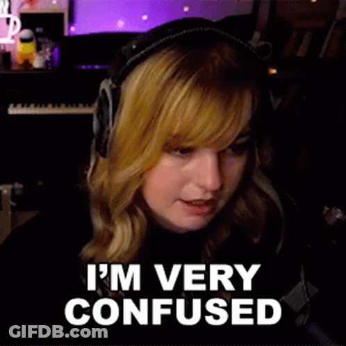 A Woman Wearing Headphones Is Sitting In Front Of A Microphone And Says `` I 'M Very Confused '' . GIF