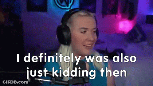 A Woman Wearing Headphones Is Talking Into A Microphone And Says `` Definitely Was Also Just Kidding Then '' . GIF