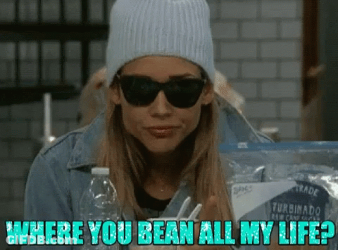 A Woman Wearing Sunglasses And A Beanie Says " Where You Bean All My Life ? " GIF