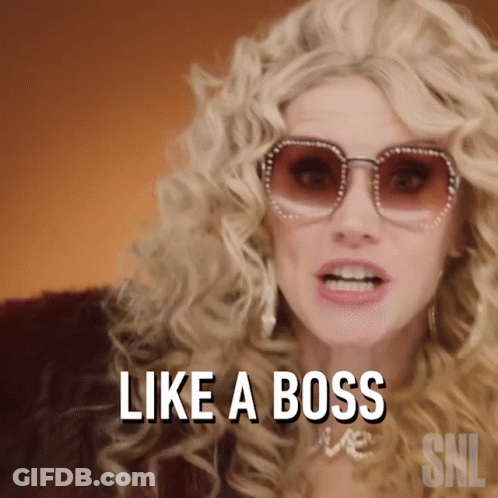 A Woman Wearing Sunglasses And A Fur Coat Says " Like A Boss " GIF