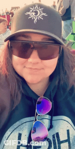 Woman With Sunglasses And Sun Hat GIF