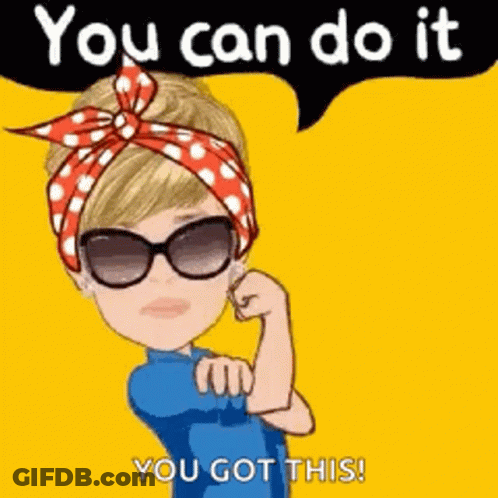 A Woman Wearing Sunglasses And A Red And White Polka Dot Headband Is Flexing Her Arm . GIF