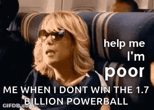 A Woman Wearing Sunglasses Is Sitting On A Plane And Says Help Me I 'M Poor . GIF