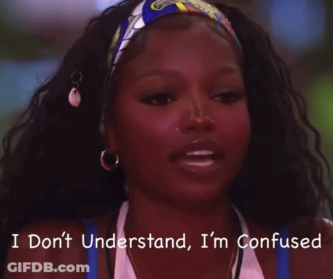 A Woman With A Bandana On Her Head Says I Don 'T Understand I 'M Confused . GIF