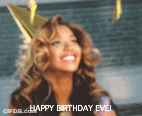 A Woman With A Crown On Her Head Is Smiling And Says Happy Birthday Eve GIF