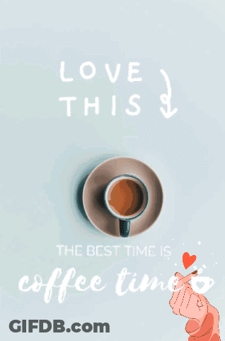 A Woman With A Cup Of Coffee And The Words Good Morning GIF