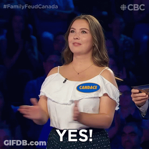 A Woman With A Name Tag That Says Candace GIF