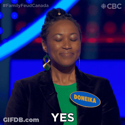 A Woman With A Name Tag That Says Doneika GIF