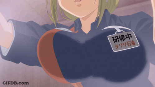 A Woman With A Name Tag That Says ' ' ' ' ' ' ' On It GIF