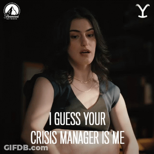 A Woman With A Paramount Network Logo Behind Her Says I Guess Your Crisis Manager Is Me GIF