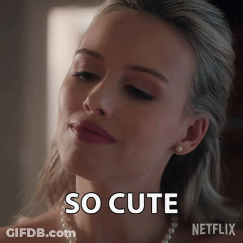 A Woman With A Pearl Necklace Says So Cute On Netflix GIF