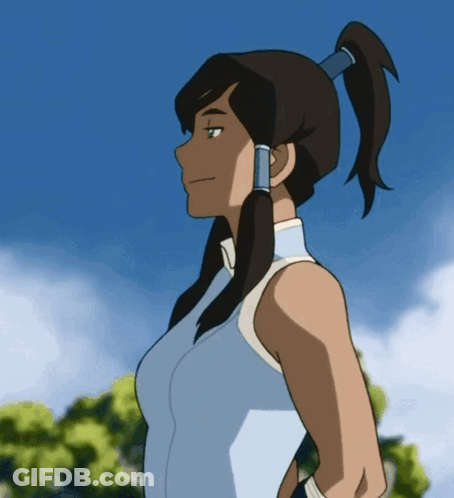 A Woman With A Ponytail And A Blue Band Around Her Ear GIF