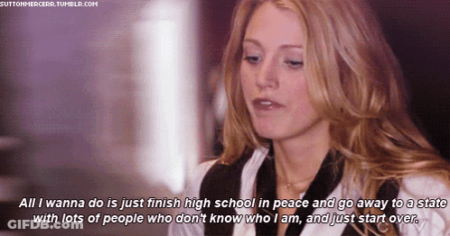 A Woman With A Quote That Says All I Wanna Do Is Just Finish High School In Peace GIF