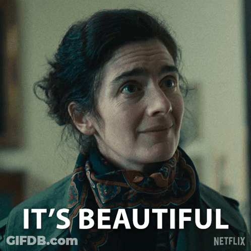 A Woman With A Scarf Around Her Neck Says It 'S Beautiful Netflix GIF