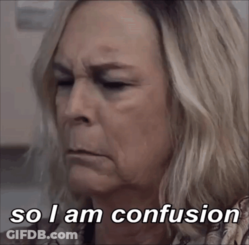A Woman With A Serious Look On Her Face And The Words So I Am Confusion GIF