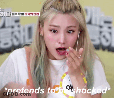 A Woman With A Shocked Look On Her Face And The Words Pretends To Be Shocked GIF