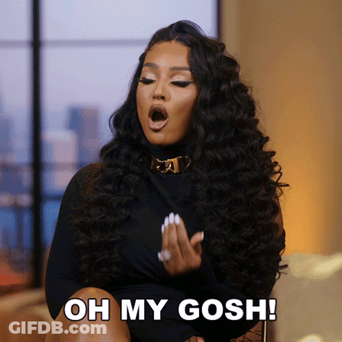 A Woman With A Surprised Look On Her Face Is Saying Oh My Gosh GIF