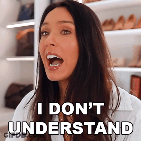 A Woman With A Surprised Look On Her Face Says I Do N't Understand GIF