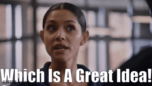 A Woman With A Surprised Look On Her Face Says Which Is A Great Idea . GIF