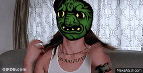 A Woman With A Tattoo That Says No Regrets GIF