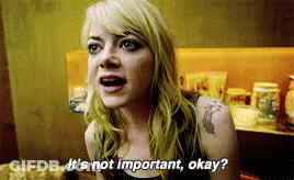 A Woman With Blonde Hair And A Tattoo On Her Arm Says It 'S Not Important , Okay . GIF