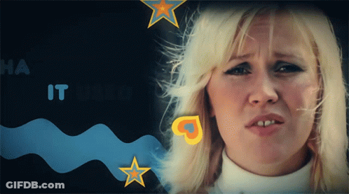 A Woman With Blonde Hair Is Looking At The Camera With The Words Ha It Need Behind Her GIF